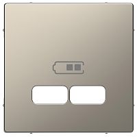 Лицевая панель Schneider Electric Merten D-Life для 2-м. розетки USB никель картинка